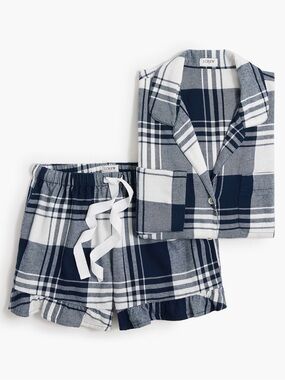 J. Crew Long-sleeve ruffle flannel pajama set